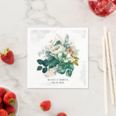 Emerald Green en Cream Florals Wedding Servet (Insitu)