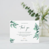 Emerald Green en Eucalyptus Weddenschap Bedankt Briefkaart (Staand voorkant)