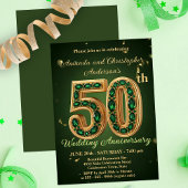 Emerald Green en Gold 50ste bruiloft Jubileum Kaart