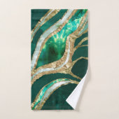 Emerald Green en Gold abstract Bad Handdoek (Handdoek)