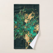Emerald Green en Gold abstract Bad Handdoek (Handdoek)