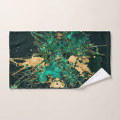 Emerald Green en Gold abstract Bad Handdoek (Handdoek)