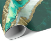 Emerald Green en Gold abstract Cadeaupapier (Rol Hoek)