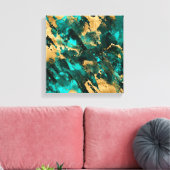 Emerald Green en Gold abstract Canvas Afdruk (Insitu (Woonkamer))
