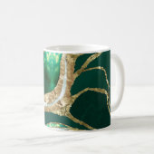 Emerald Green en Gold abstract Koffiemok (Voorkant rechts)