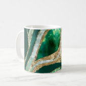 Emerald Green en Gold abstract Koffiemok (Voorkant links)