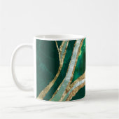 Emerald Green en Gold abstract Koffiemok (Links)