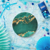 Emerald Green en Gold abstract Papieren Bordje (Feest)