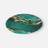 Emerald Green en Gold abstract Papieren Bordje (Gekanteld)
