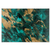 Emerald Green en Gold abstract Snijplank (Voorkant)
