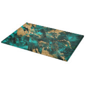 Emerald Green en Gold abstract Snijplank (Hoek)