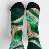 Emerald Green en Gold abstract Sokken (Top)