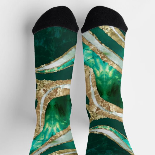 Emerald Green en Gold abstract Sokken (Top)