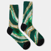 Emerald Green en Gold abstract Sokken (Rechts)