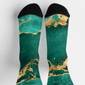 Emerald Green en Gold abstract Sokken (Top)