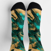 Emerald Green en Gold abstract Sokken (Top)