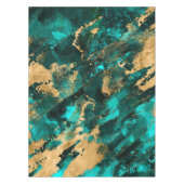 Emerald Green en Gold abstract Tafelkleed (Voorkant)