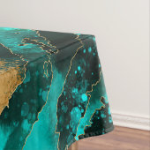 Emerald Green en Gold abstract Tafelkleed (Voorbeeld)