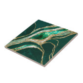 Emerald Green en Gold abstract Tegeltje (Zijkant)