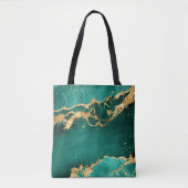 Emerald Green en Gold abstract Tote Bag (Voorkant)