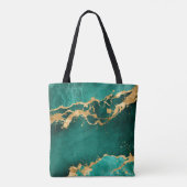 Emerald Green en Gold abstract Tote Bag (Achterkant)