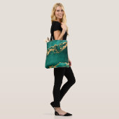 Emerald Green en Gold abstract Tote Bag (Op model)