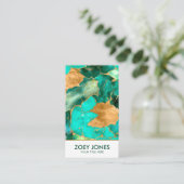 Emerald Green en Gold abstract Visitekaartje (Staand voorkant)