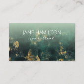 Emerald Green en Gold Abstract Visitekaartje (Voorkant)