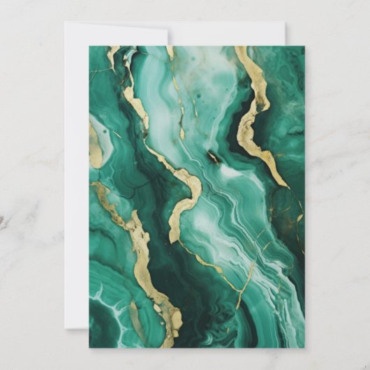 Emerald Green en Gold Agate 40e verjaardag Kaart (Achterkant)