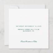Emerald Green en Gold Botanical Save the Date (Achterkant)