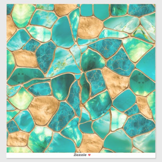 Emerald Green en Gold-cellen abstract Sticker (Vel)
