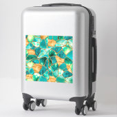 Emerald Green en Gold-cellen abstract Sticker (Koffer)