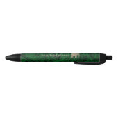 Emerald Green en Gold Elephant Monogrammed Zwarte Inkt Pen (Bodem)