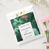 Emerald Green en Gold Floral Wedding Dank u Bedankzakje (Gezegeld)