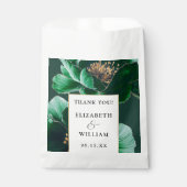 Emerald Green en Gold Floral Wedding Dank u Bedankzakje (Voorkant)