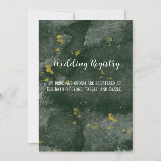 Emerald Green en Gold Geometric Couples Shower Kaart (Achterkant)