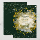 Emerald Green en Gold Geometric Couples Shower Kaart (Voorkant / Achterkant)