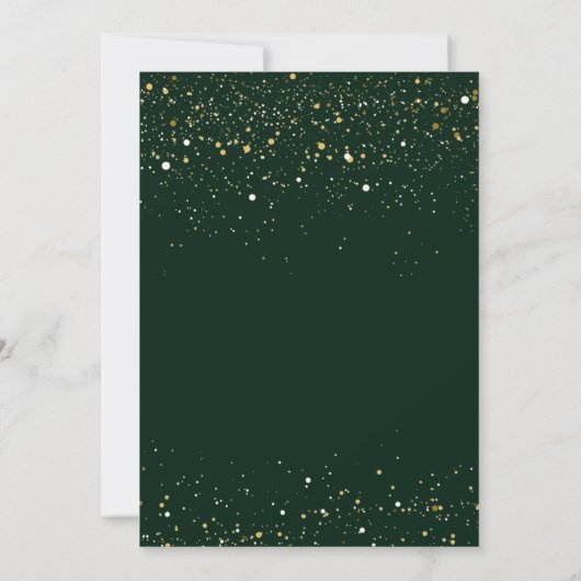 Emerald Green en Gold Geometric Engagement Party Kaart (Achterkant)
