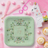 Emerald Green en Gold Glitter Eucalyptus Custom Papieren Bordje (Feest)