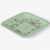 Emerald Green en Gold Glitter Eucalyptus Custom Papieren Bordje (Gebogen)