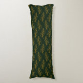 Emerald Green en Gold Leaf Body Pillow Lichaamskussen (Voorkant Verticaal)