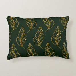 Emerald Green en Gold Leaf Lumbar Sierkussen Accent Kussen