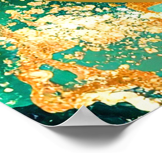 Emerald Green en Gold Marble Agate Verjaardagsfees Poster (Hoek)