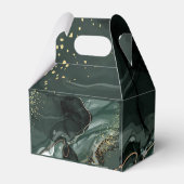 Emerald Green en Gold Marble, marmer Background Bedankdoosjes (Achterkant)