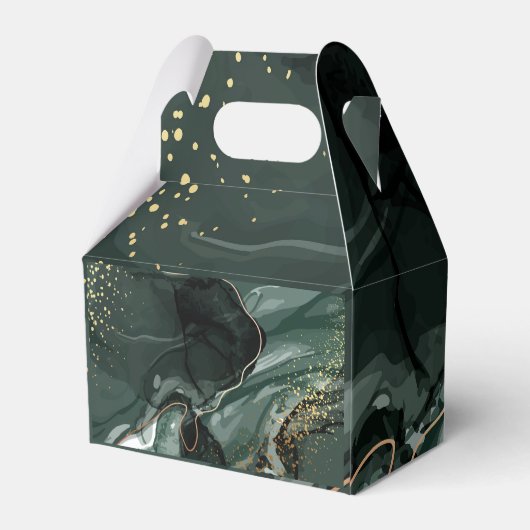 Emerald Green en Gold Marble, marmer Background Bedankdoosjes (Achterkant)