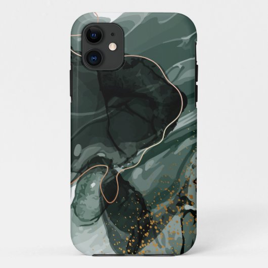 Emerald Green en Gold Marble, marmer Background Case-Mate iPhone Case (Achterkant)