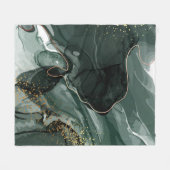 Emerald Green en Gold Marble, marmer Background Fleece Deken (Voorkant (Horizontaal))