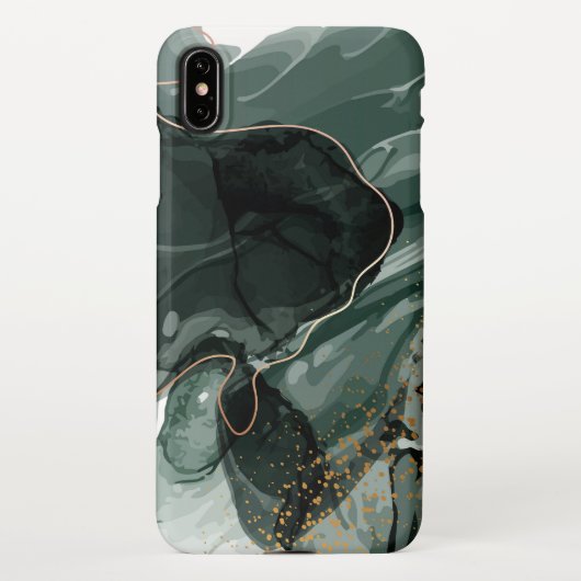 Emerald Green en Gold Marble, marmer Background iPhone Hoesje (Achterkant)