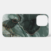 Emerald Green en Gold Marble, marmer Background iPhone Hoesje (Achterkant horizontaal)