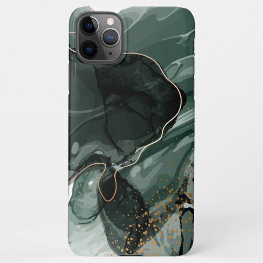 Emerald Green en Gold Marble, marmer Background iPhone Hoesje (Achterkant)